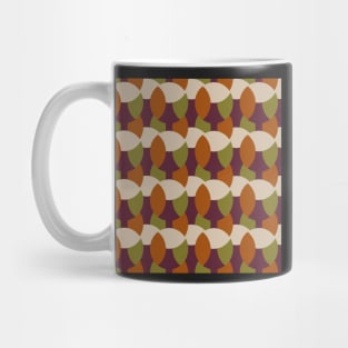 Green Brown Mid Mod Circles Mug